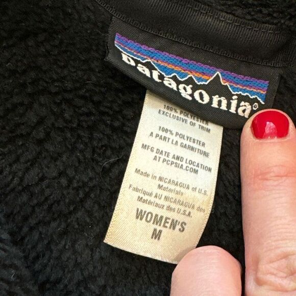 Patagonia re tool black fleece pullover sweater size medium - Picture 4 of 6